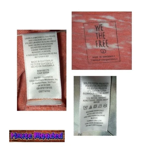 We The Free Orange Burn Out Distressed Tee Shirt Free People Urban Outfitters - Picture 9 of 10